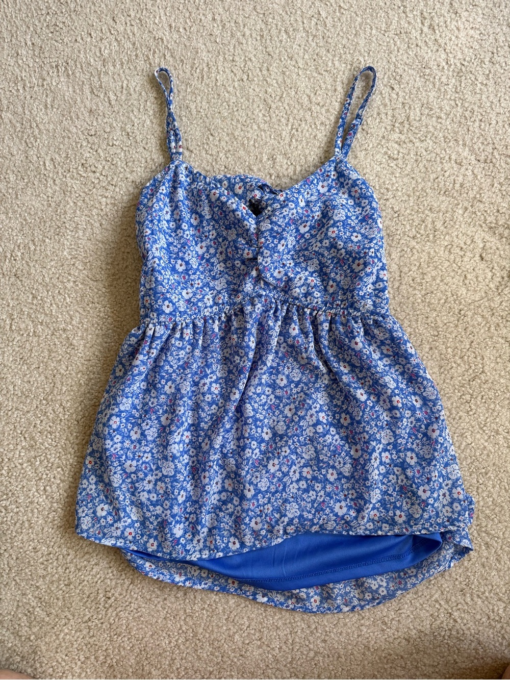 Blue floral tank top